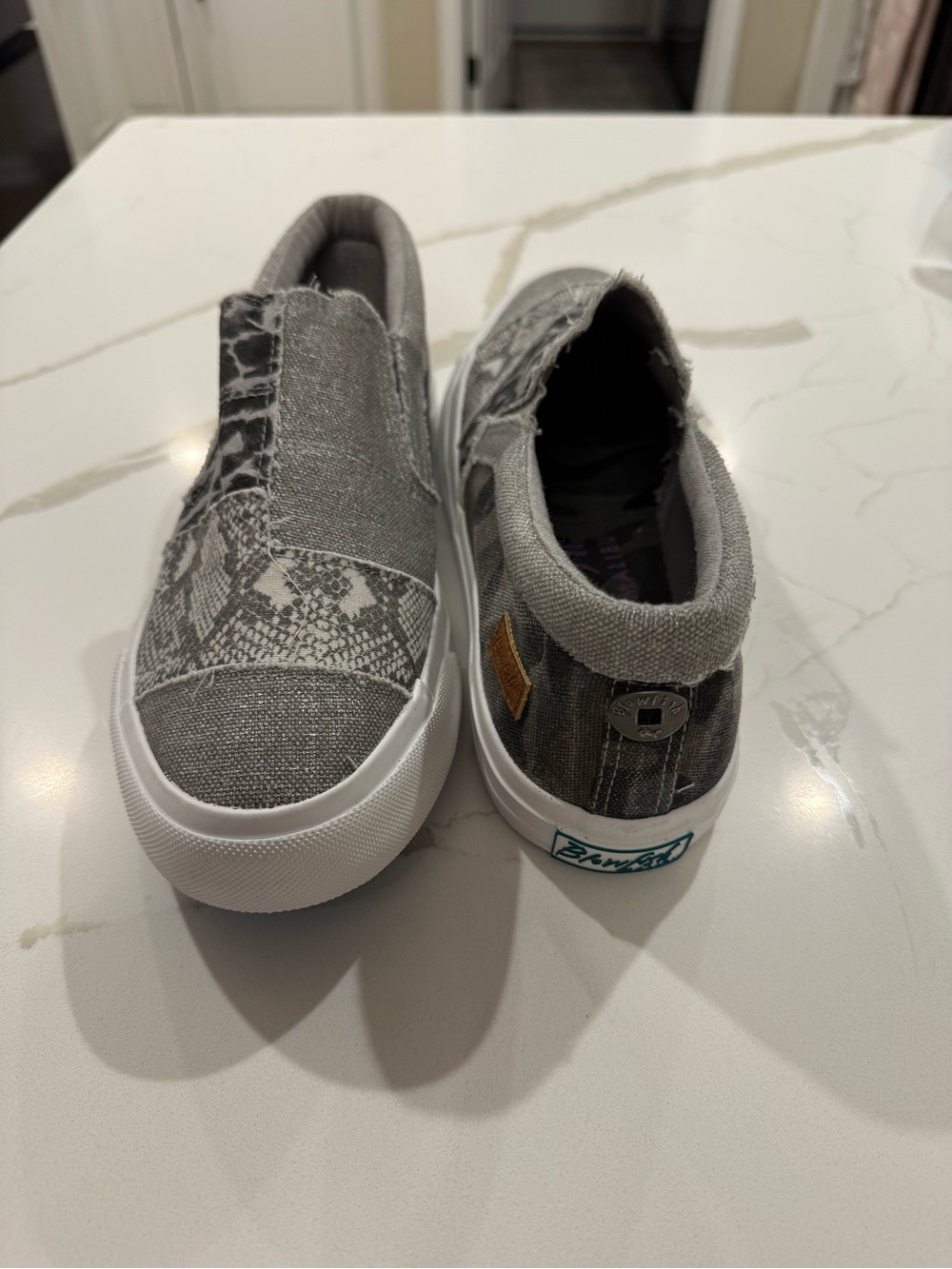 Blowfish Gray Patterned Slip-On Sneakers